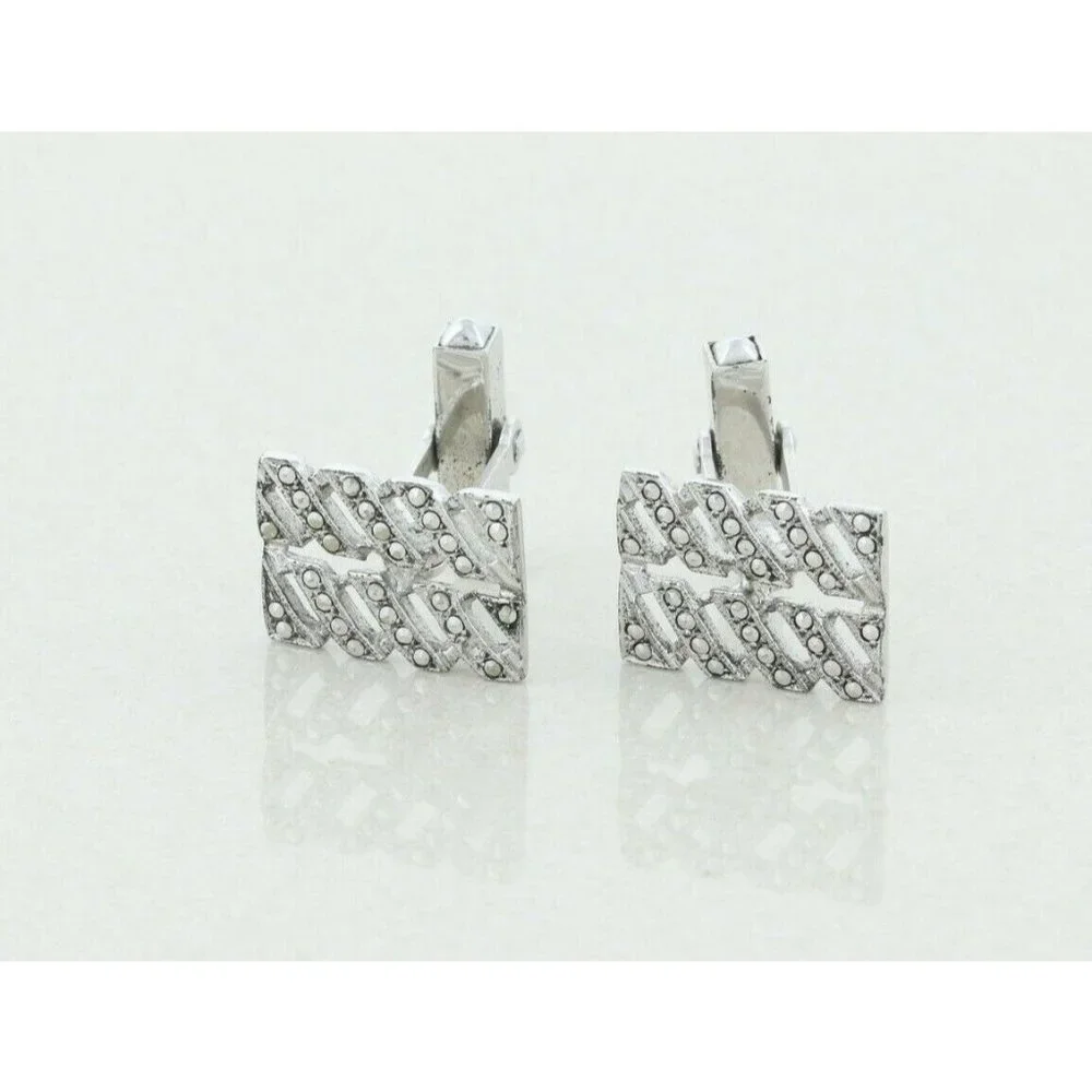 Men's Sterling Silver Marcasite Cufflinks